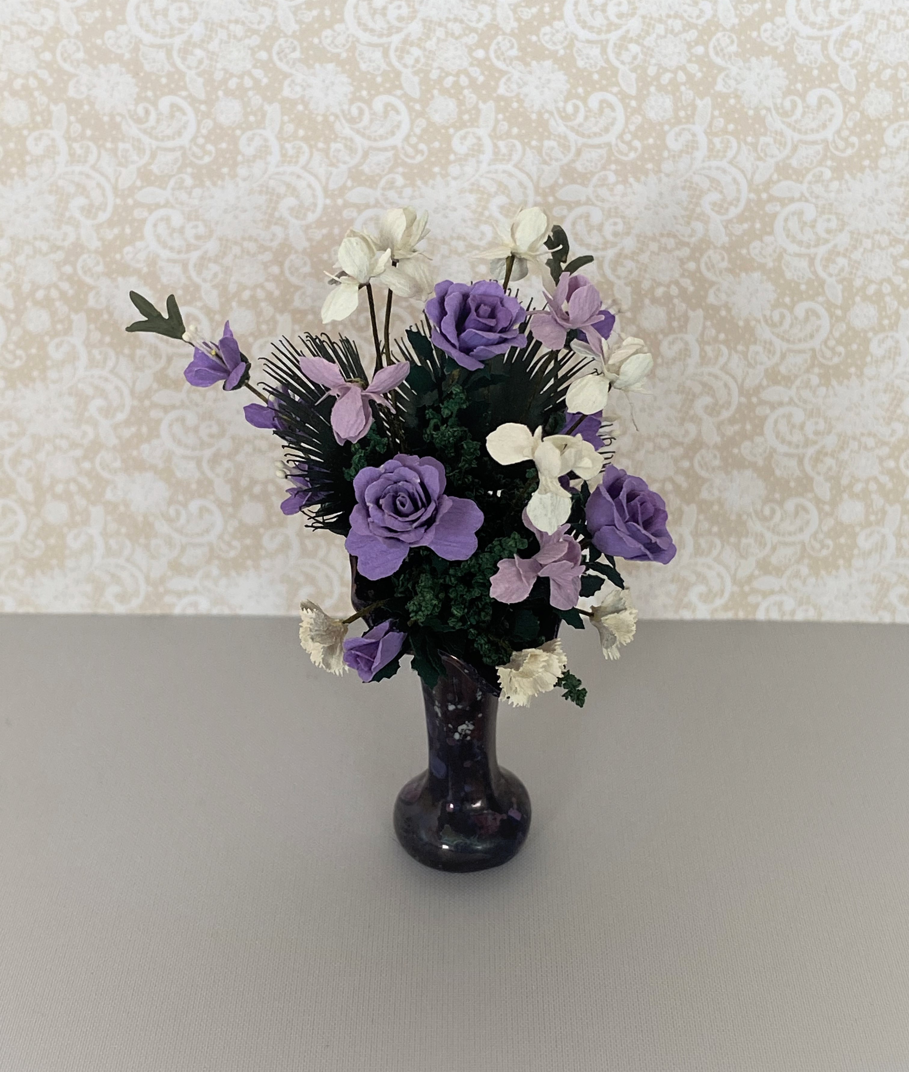 Purple and White Flower Arrangement - Click Image to Close